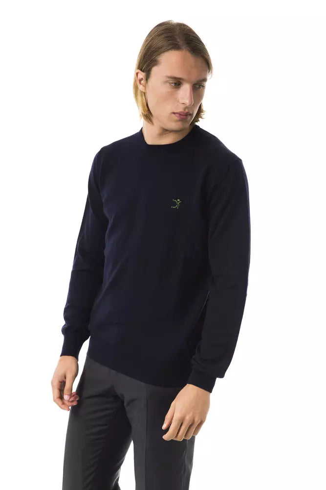 Blue Merino Wool Men's Sweater