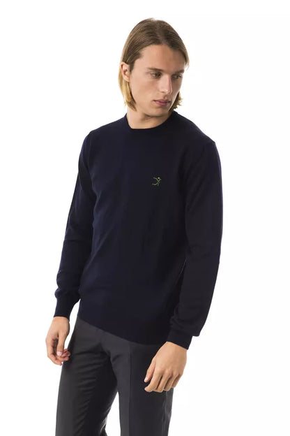 Blue Merino Wool Men's Sweater