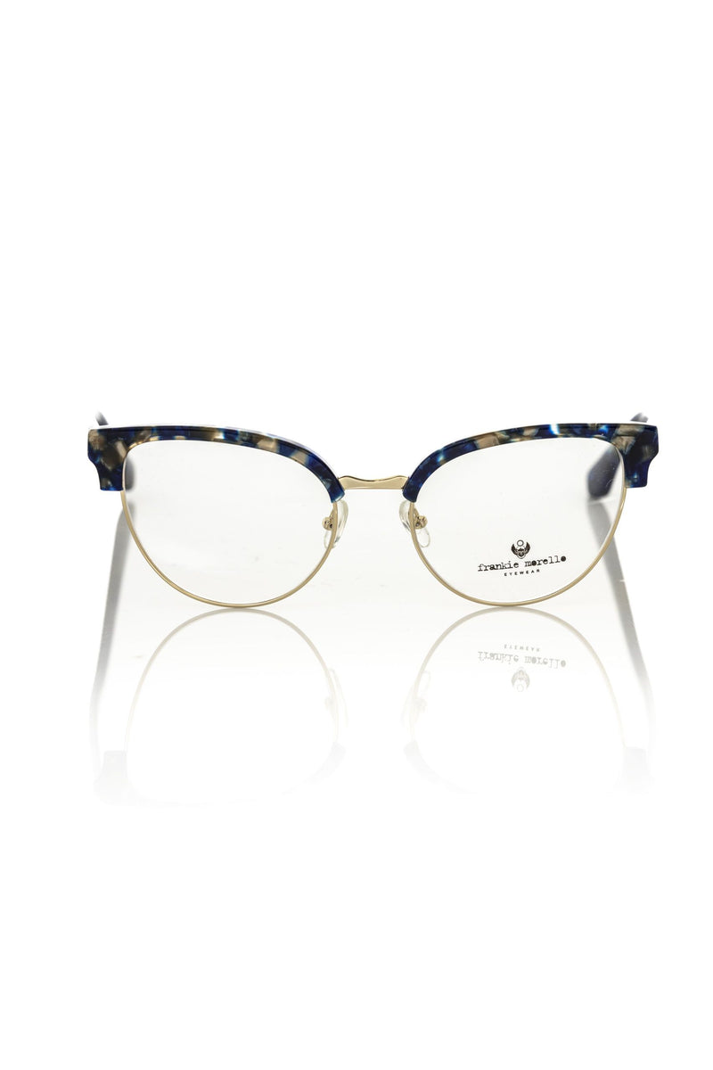 Blue Metallic Women's Eyeglass Frame-Frankie Morello-LabelTerrace.com