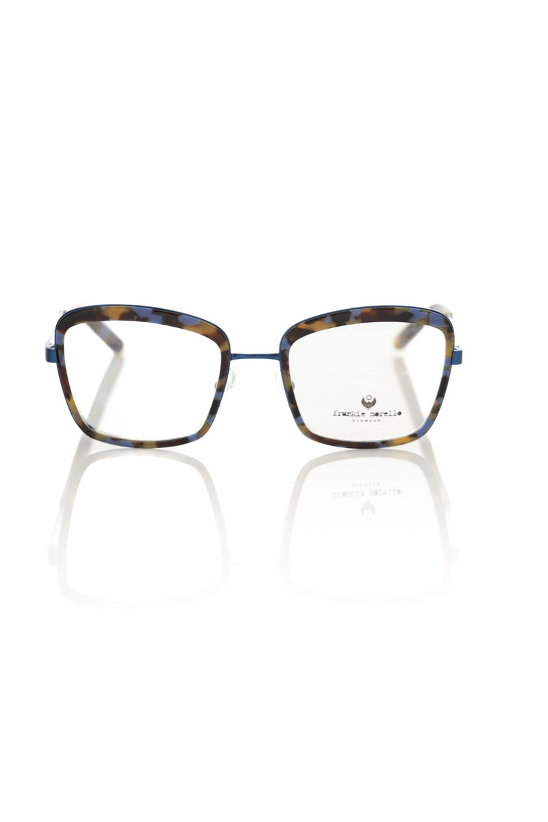 Blue Metallic Women's Eyeglass Frame-Frankie Morello-LabelTerrace.com