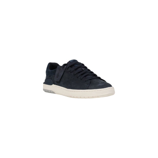 Blue Nubuc Leather Low Top Sneakers