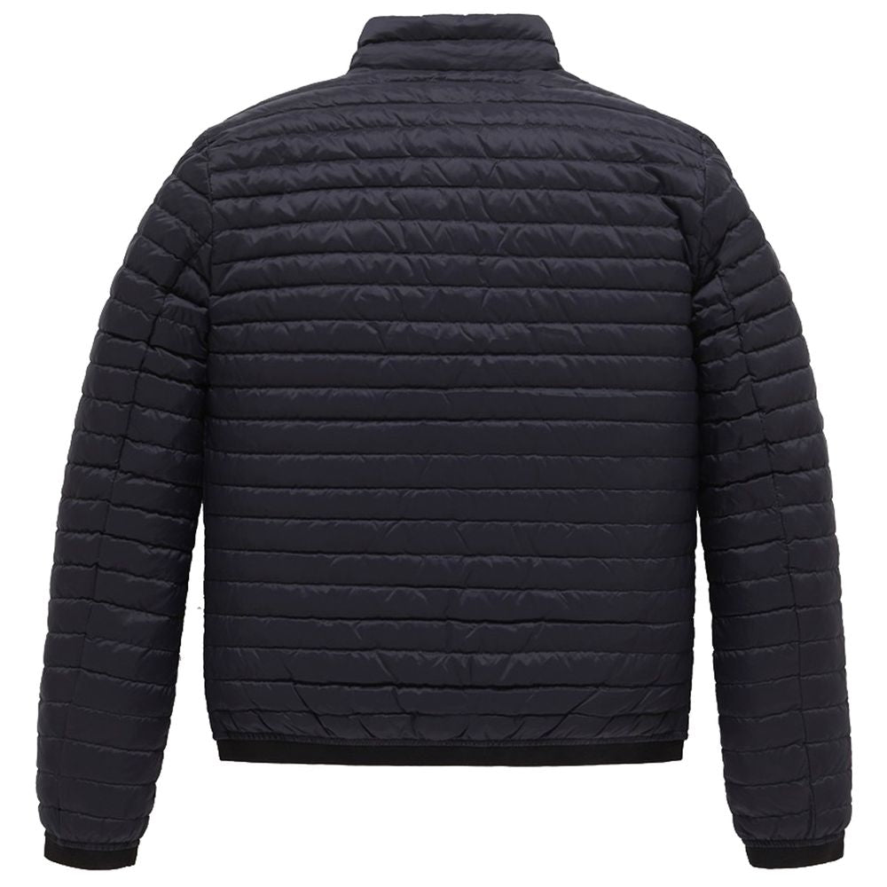 Blue Nylon Men Jacket-Refrigiwear-LabelTerrace.com