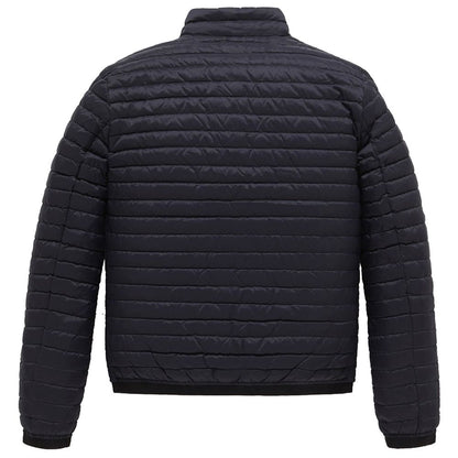 Blue Nylon Men Jacket-Refrigiwear-LabelTerrace.com