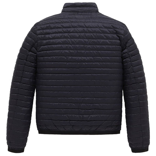 Blue Nylon Men Jacket-Refrigiwear-LabelTerrace.com