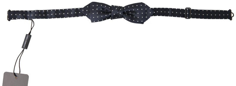 Blue Polka Dot Silk Adjustable Men Neck Papillon Bow Tie-Dolce & Gabbana-LabelTerrace.com