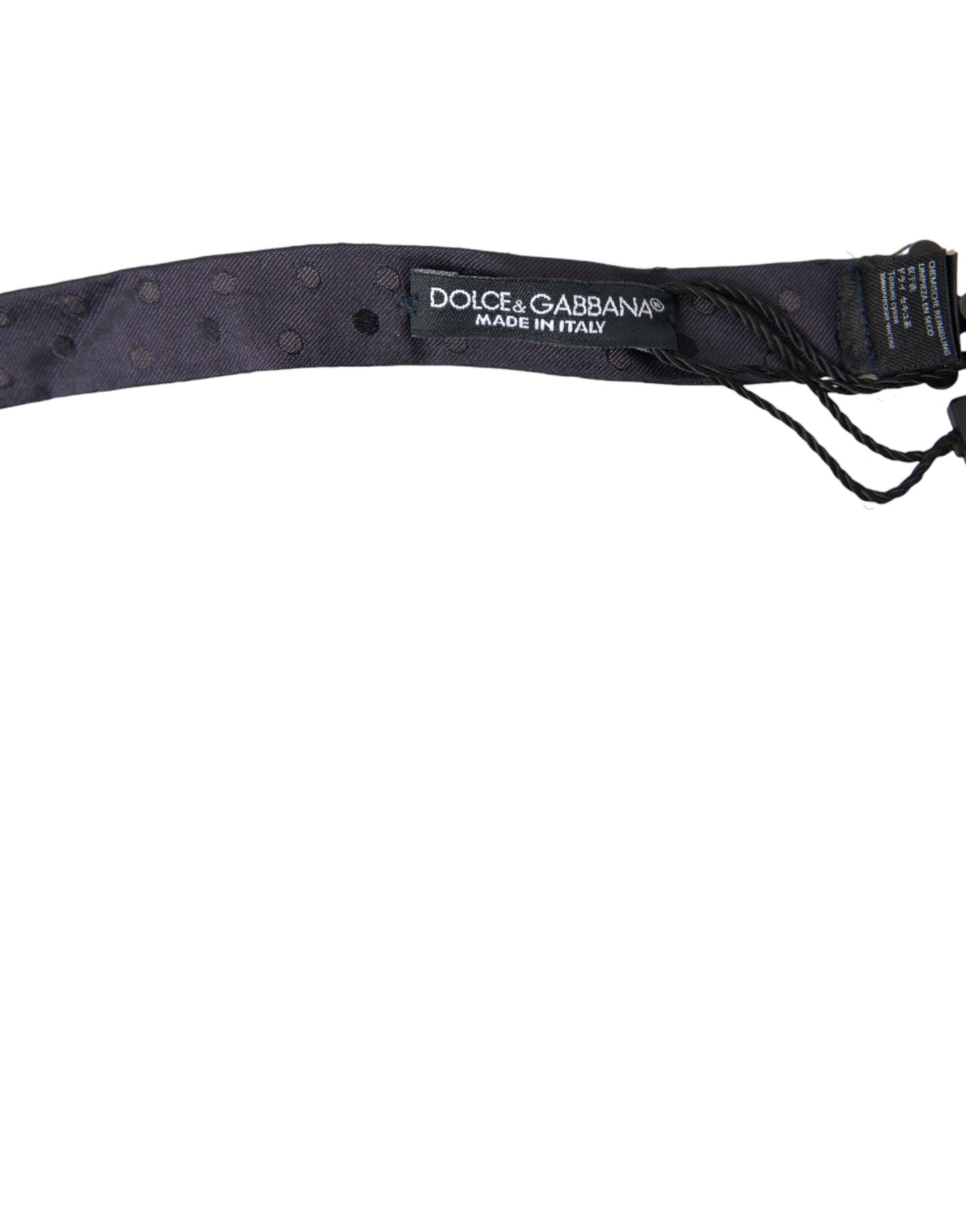 Blue Polka Dot Silk Adjustable Neck Men Papillon Bow Tie-Dolce & Gabbana-LabelTerrace.com