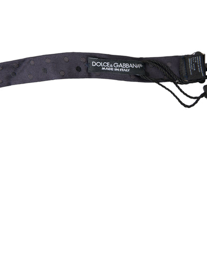 Blue Polka Dot Silk Adjustable Neck Men Papillon Bow Tie-Dolce & Gabbana-LabelTerrace.com