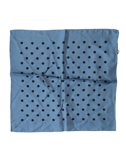 Blue Polka Dot Square Handkerchief Scarf