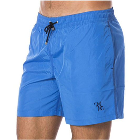 Blue Polyester Men's Swimsuit