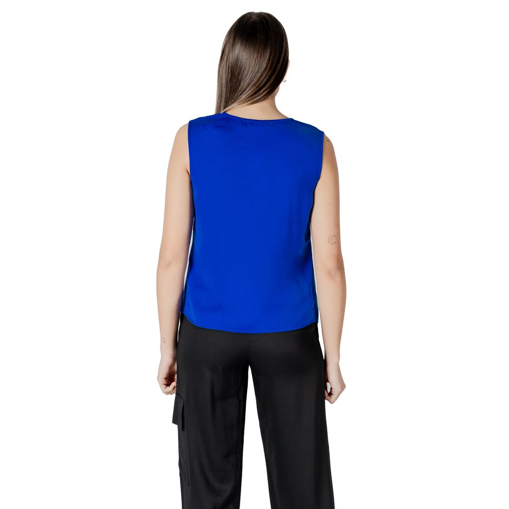 Blue Polyester Tank Top