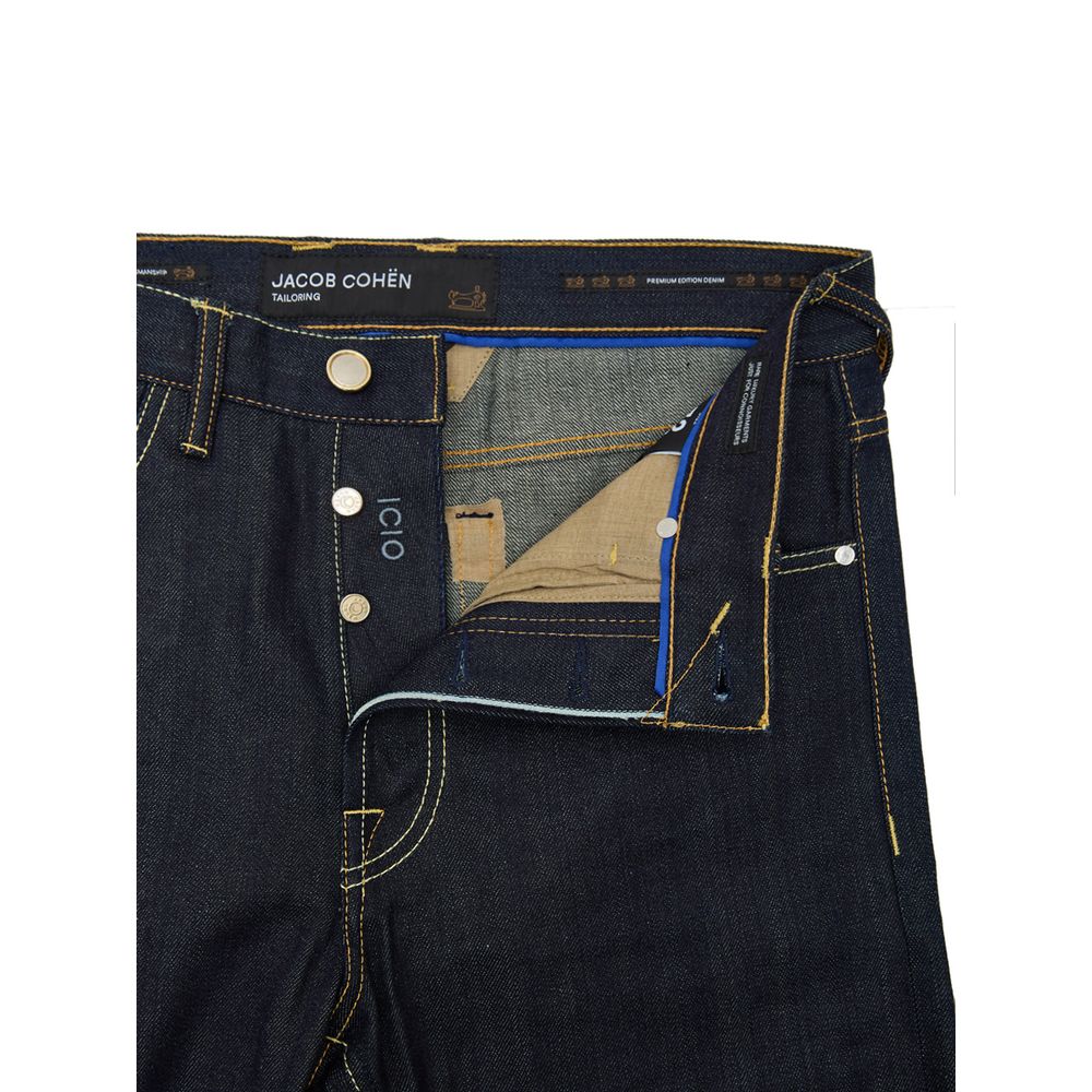 Blue Polyester Tapered Jeans-Jacob Cohen-LabelTerrace.com