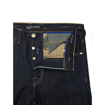 Blue Polyester Tapered Jeans-Jacob Cohen-LabelTerrace.com