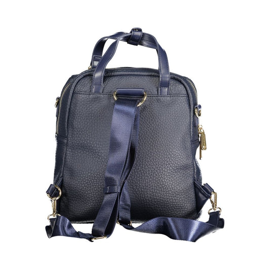 Blue Polyethylene Women Backpack-Mario Valentino-LabelTerrace.com