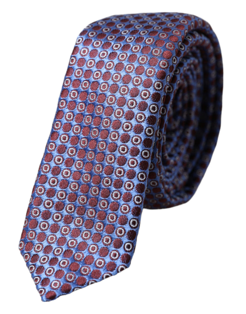 Blue Purple Patterned Silk Adjustable Men Tie-Dolce & Gabbana-LabelTerrace.com