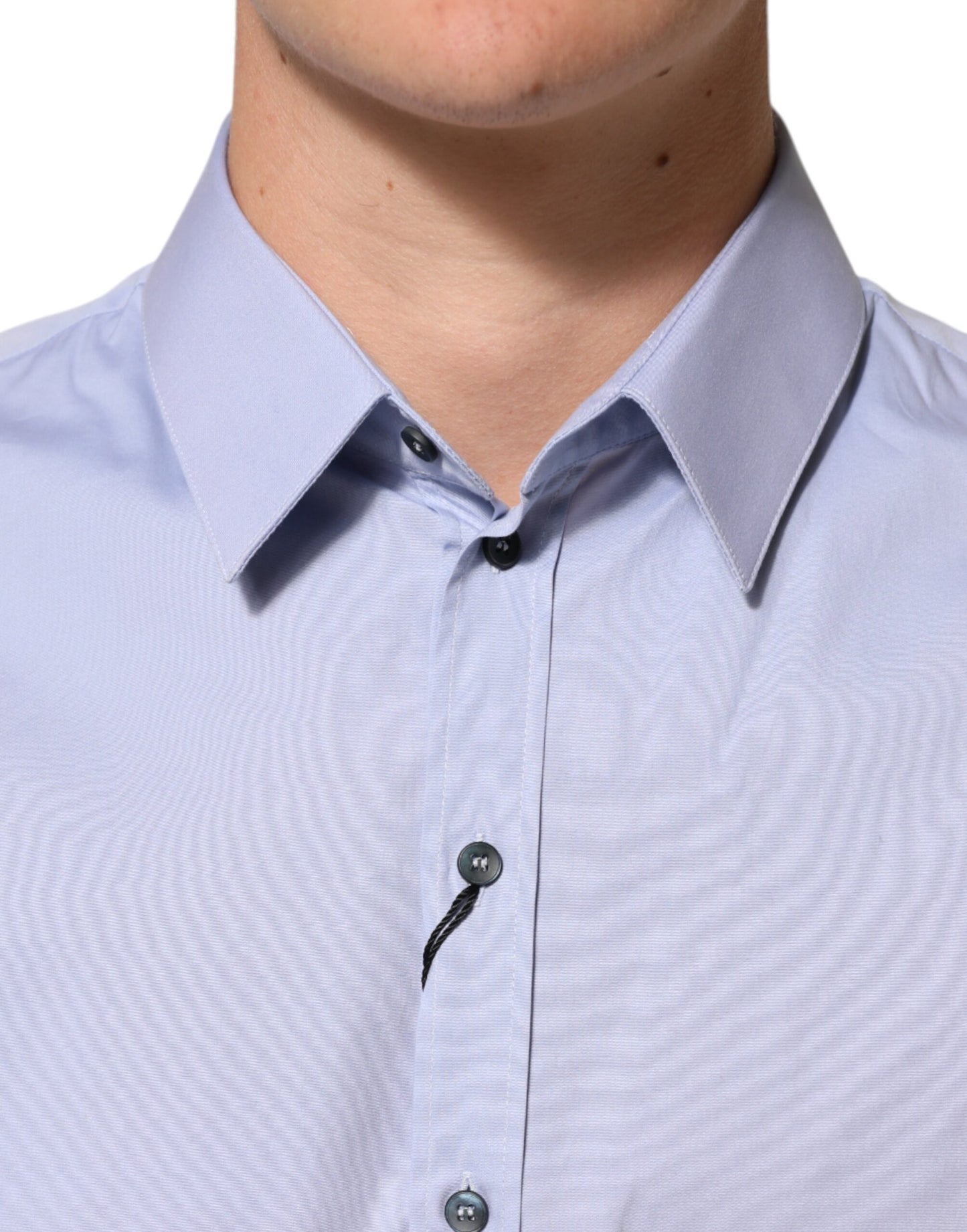 Blue SICILIA Cotton Men Dress Formal Shirt-Dolce & Gabbana-LabelTerrace.com