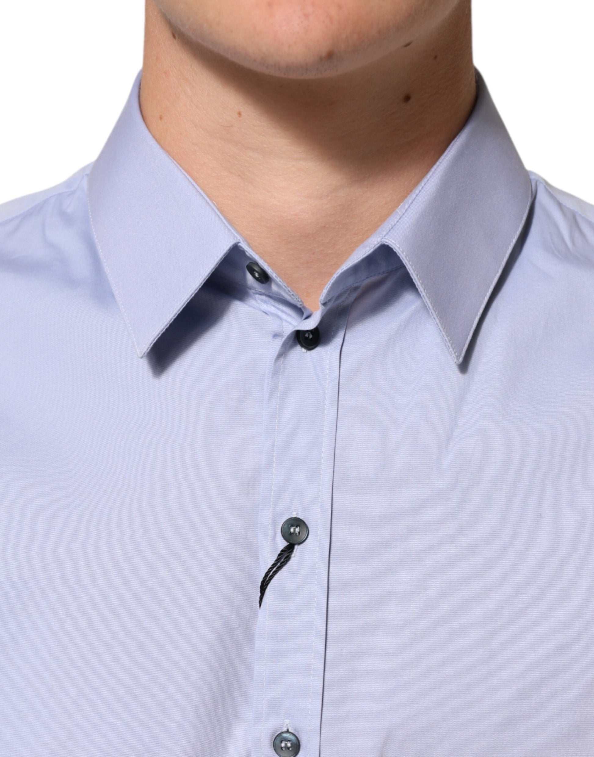 Blue SICILIA Cotton Men Dress Formal Shirt-Dolce & Gabbana-LabelTerrace.com