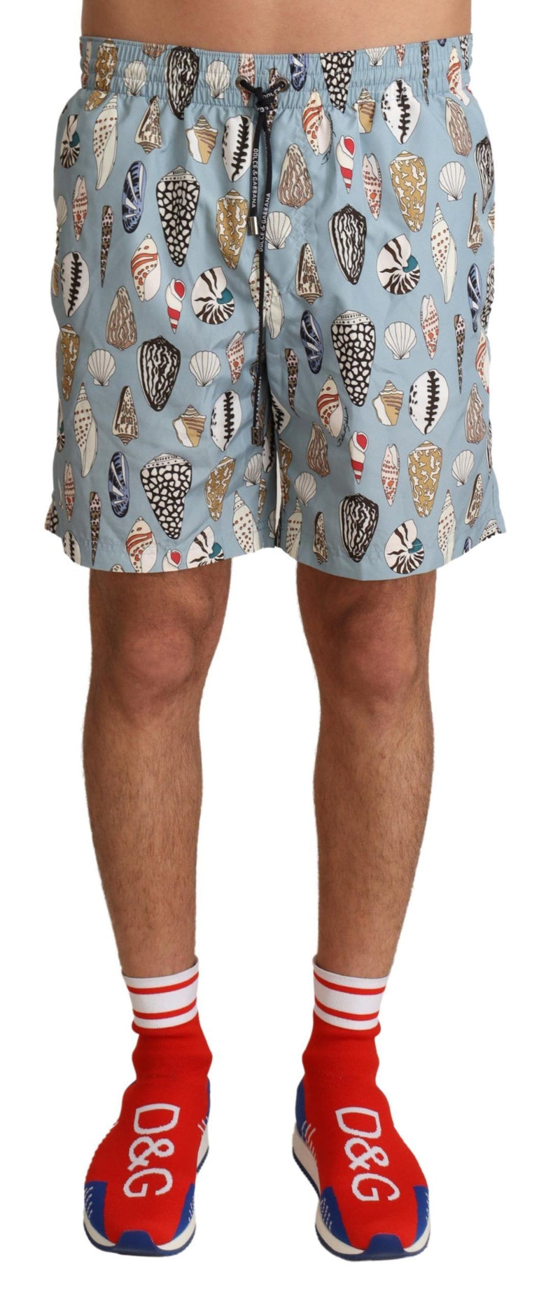 Blue Seashell Beachwear Swimwear Shorts-Dolce & Gabbana-LabelTerrace.com
