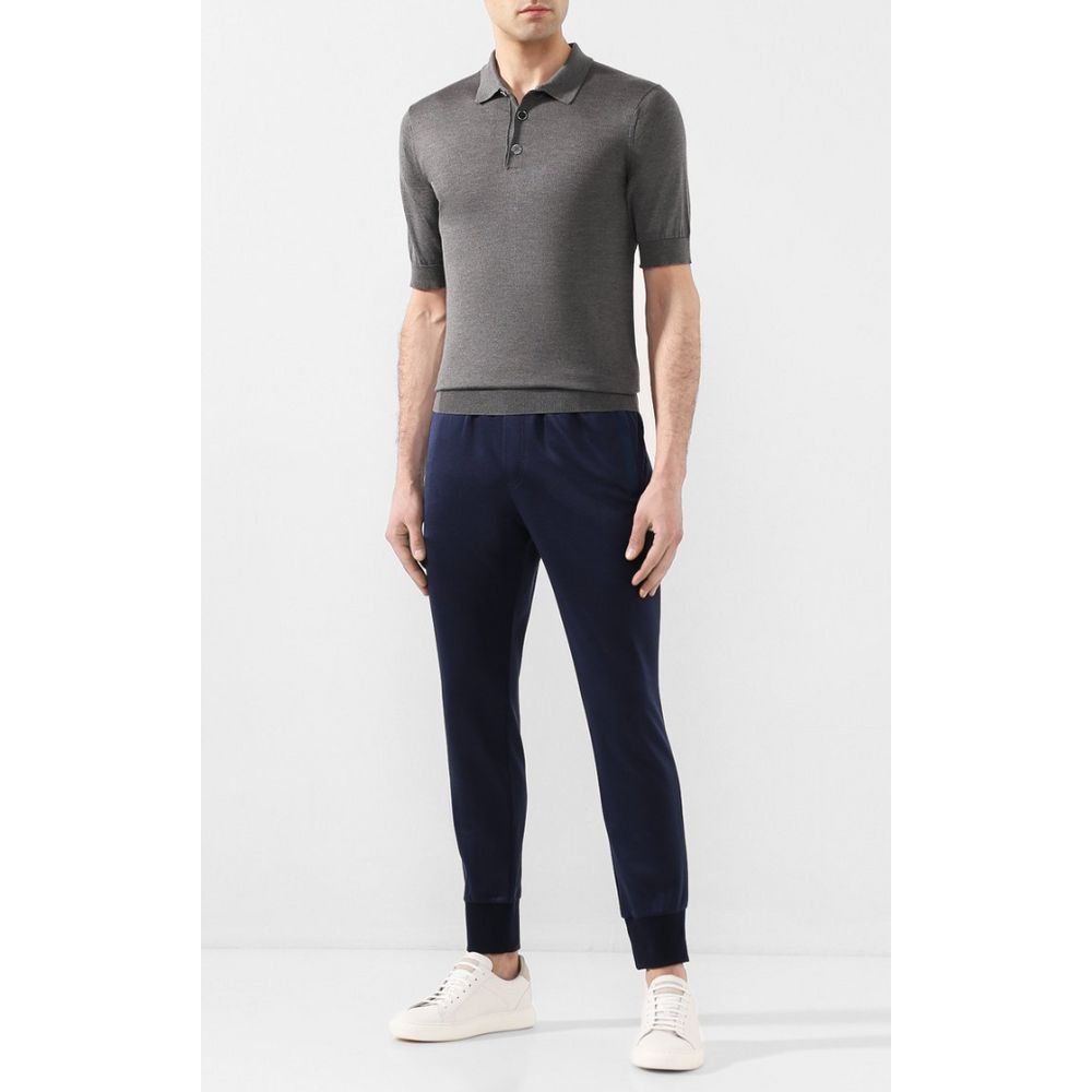 Blue Silk Men Trousers-Dolce & Gabbana-LabelTerrace.com