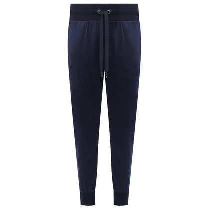 Blue Silk Men Trousers-Dolce & Gabbana-LabelTerrace.com