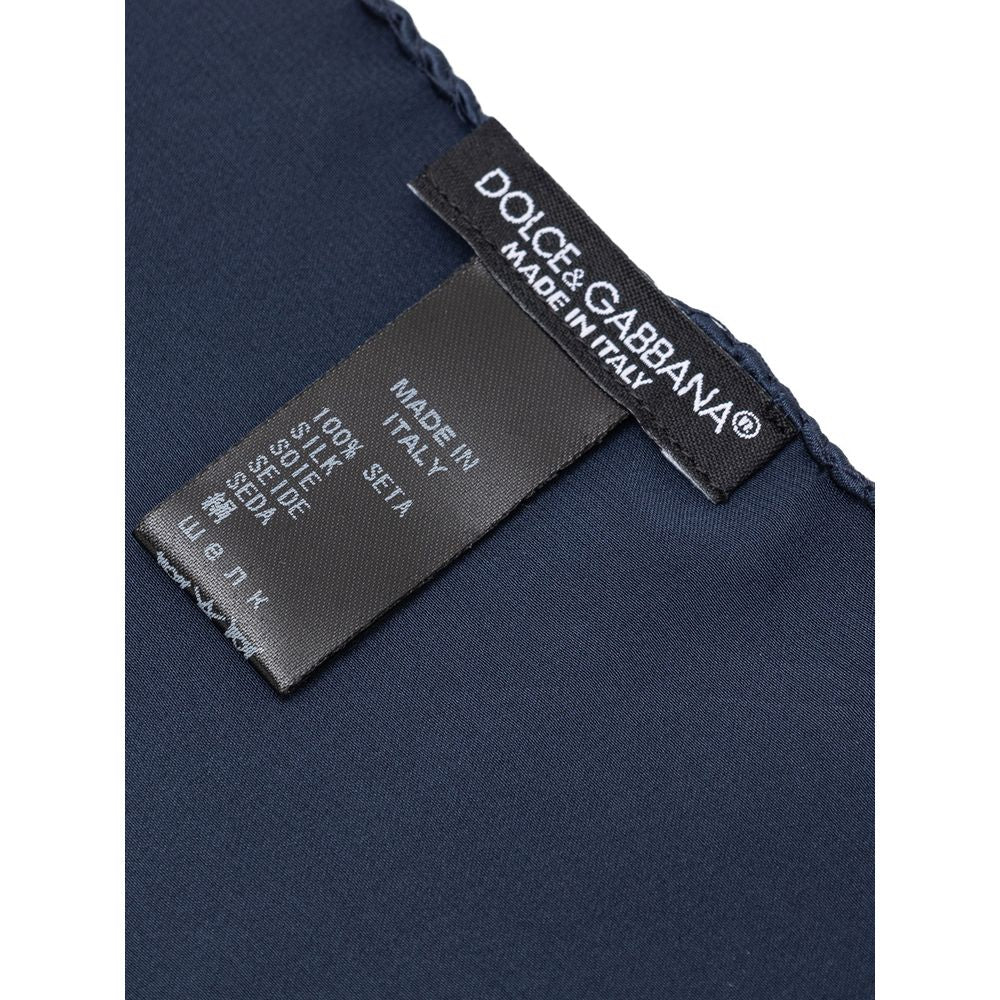 Blue Silk Pocket Square-Dolce & Gabbana-LabelTerrace.com