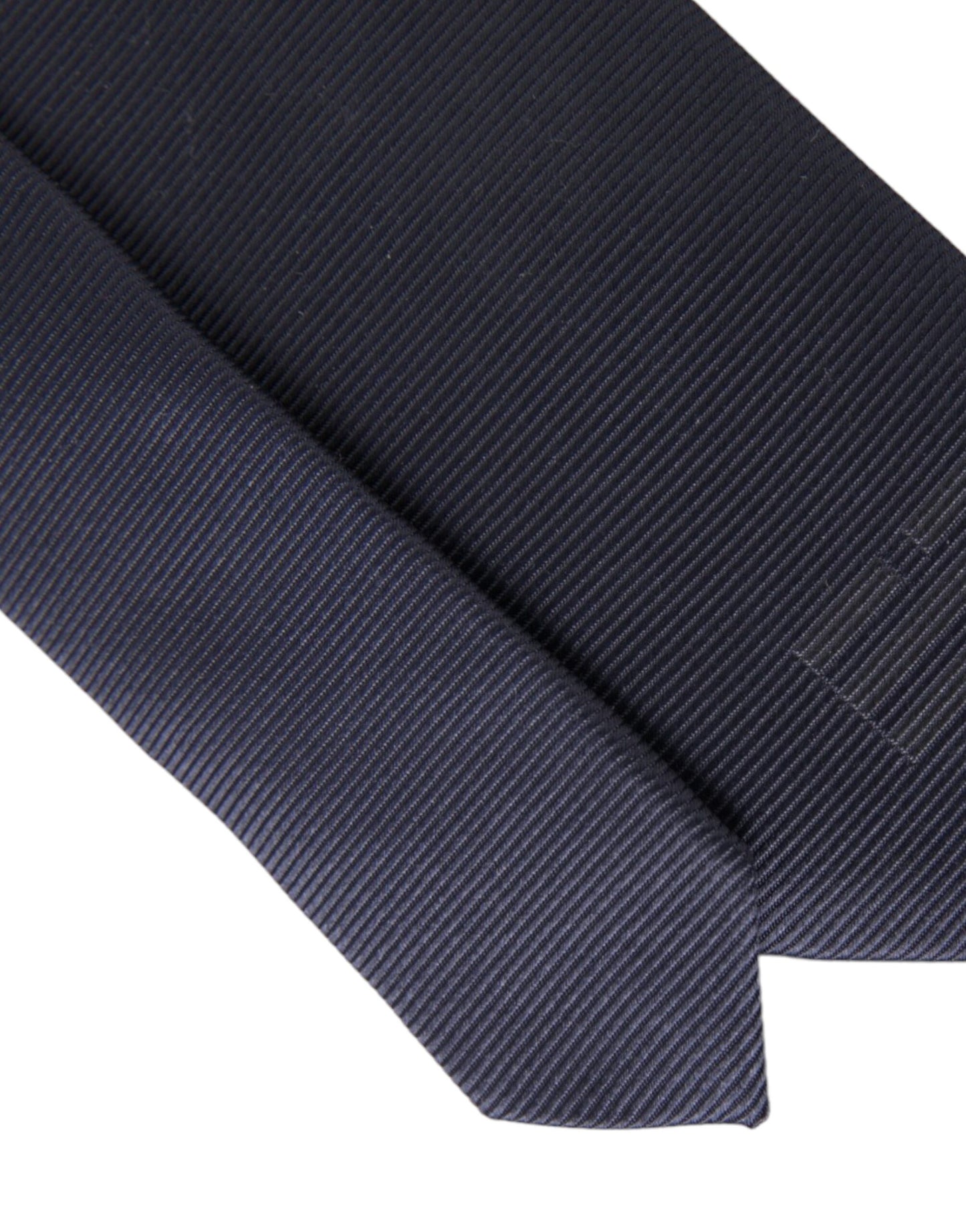 Blue Solid Silk Adjustable Tie Men-Dolce & Gabbana-LabelTerrace.com