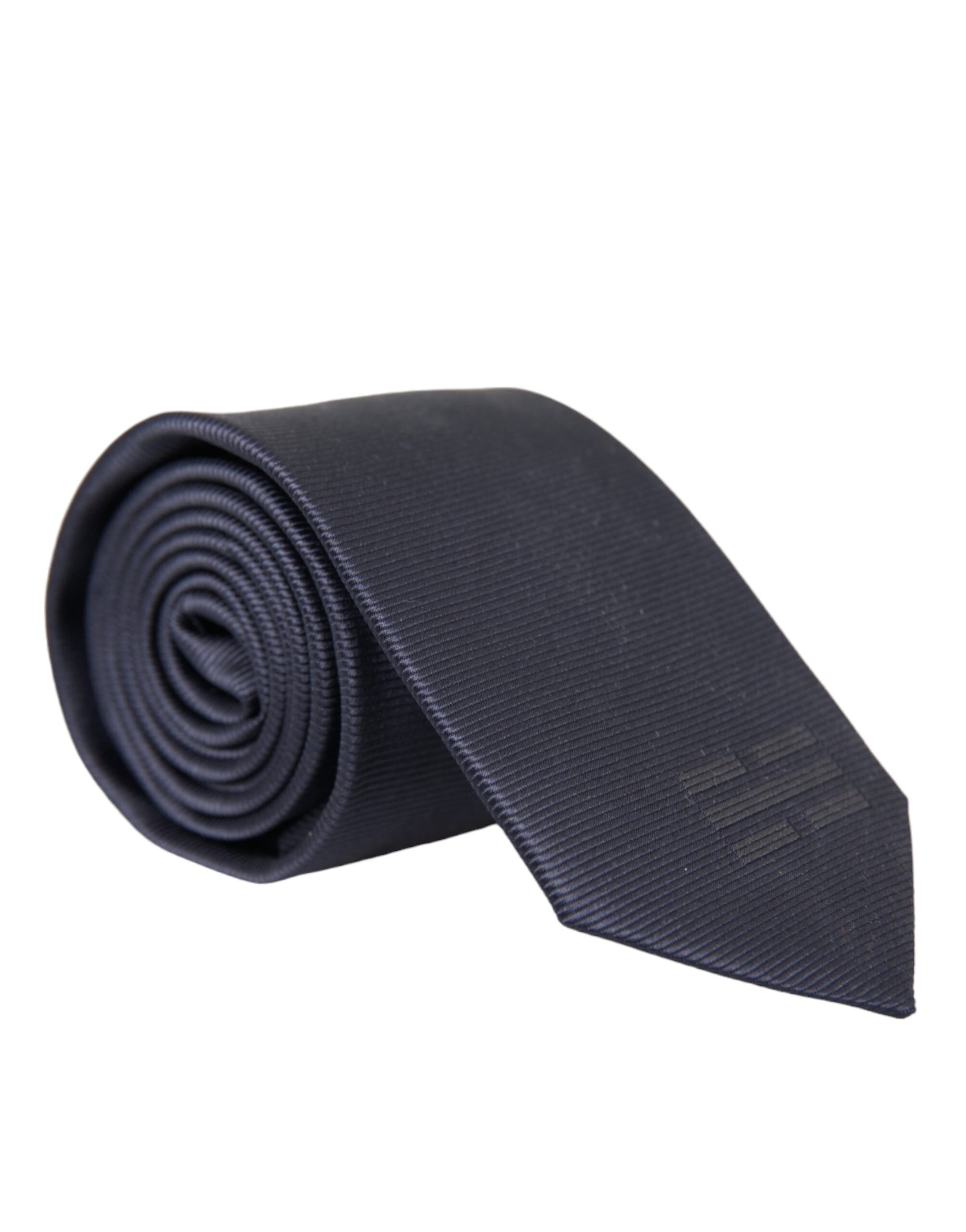 Blue Solid Silk Adjustable Tie Men-Dolce & Gabbana-LabelTerrace.com