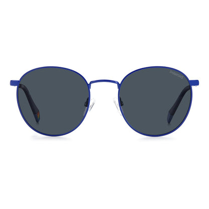 Blue Stainless Steel Sunglasses-Polaroid-LabelTerrace.com