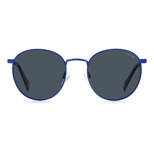 Blue Stainless Steel Sunglasses-Polaroid-LabelTerrace.com
