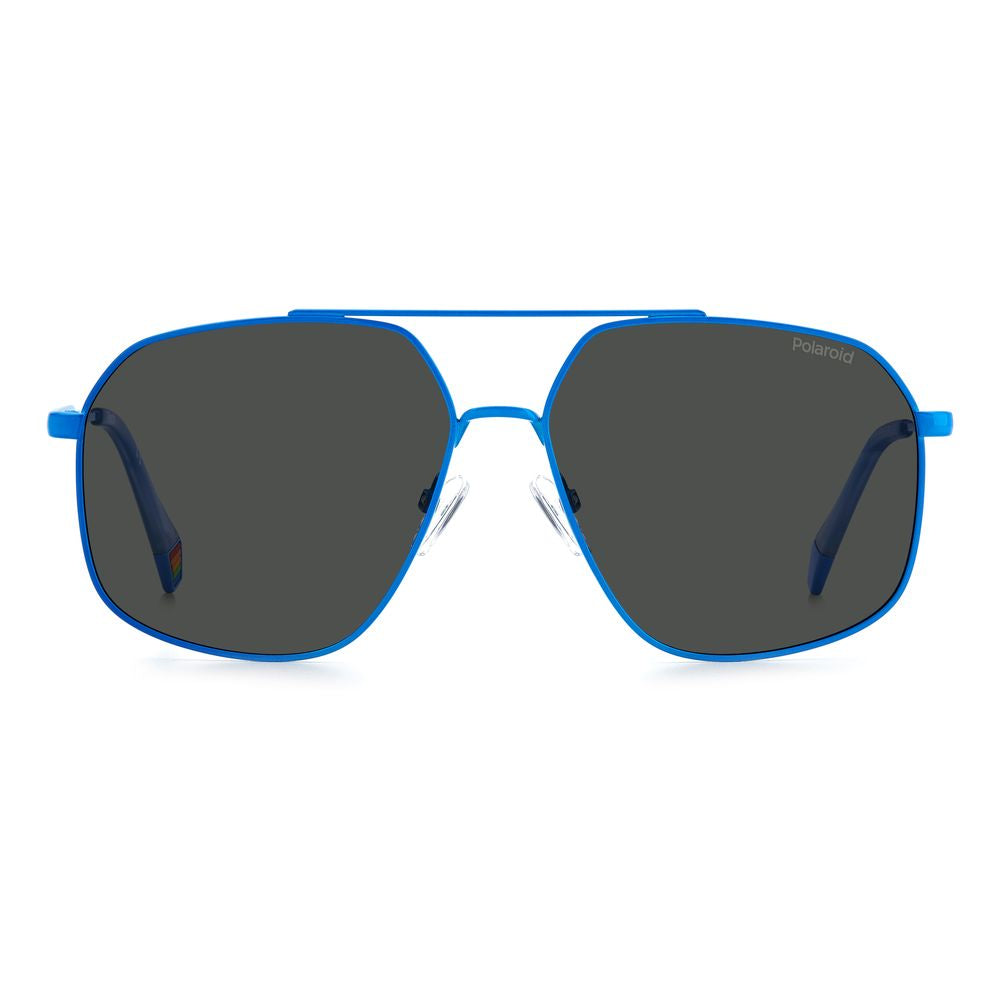 Blue Stainless Steel Sunglasses-Polaroid-LabelTerrace.com
