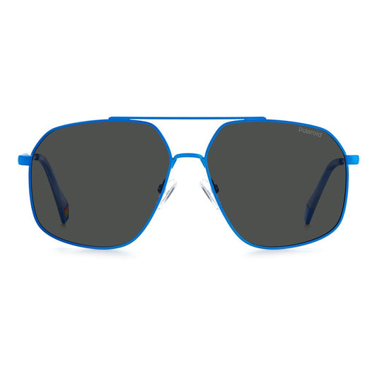 Blue Stainless Steel Sunglasses-Polaroid-LabelTerrace.com