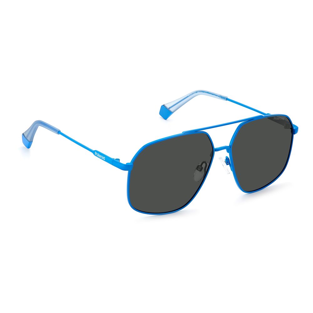 Blue Stainless Steel Sunglasses-Polaroid-LabelTerrace.com