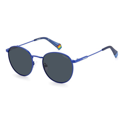 Blue Stainless Steel Sunglasses-Polaroid-LabelTerrace.com