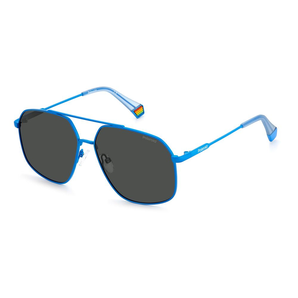 Blue Stainless Steel Sunglasses-Polaroid-LabelTerrace.com