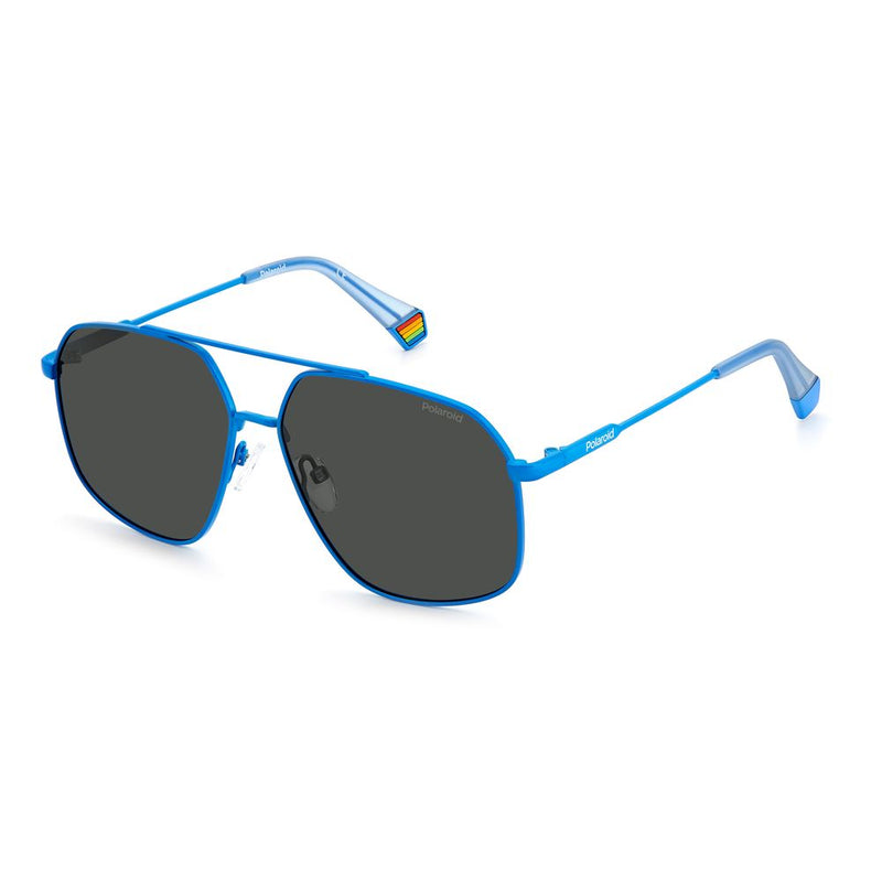 Blue Stainless Steel Sunglasses-Polaroid-LabelTerrace.com