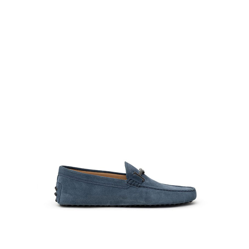 Blue Suede Leather Moccassin-Tod's-LabelTerrace.com