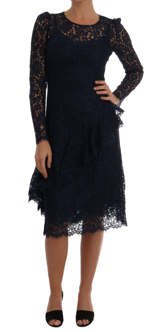 Blue Taormina Floral Lace Sheath Dress-Dolce & Gabbana-LabelTerrace.com