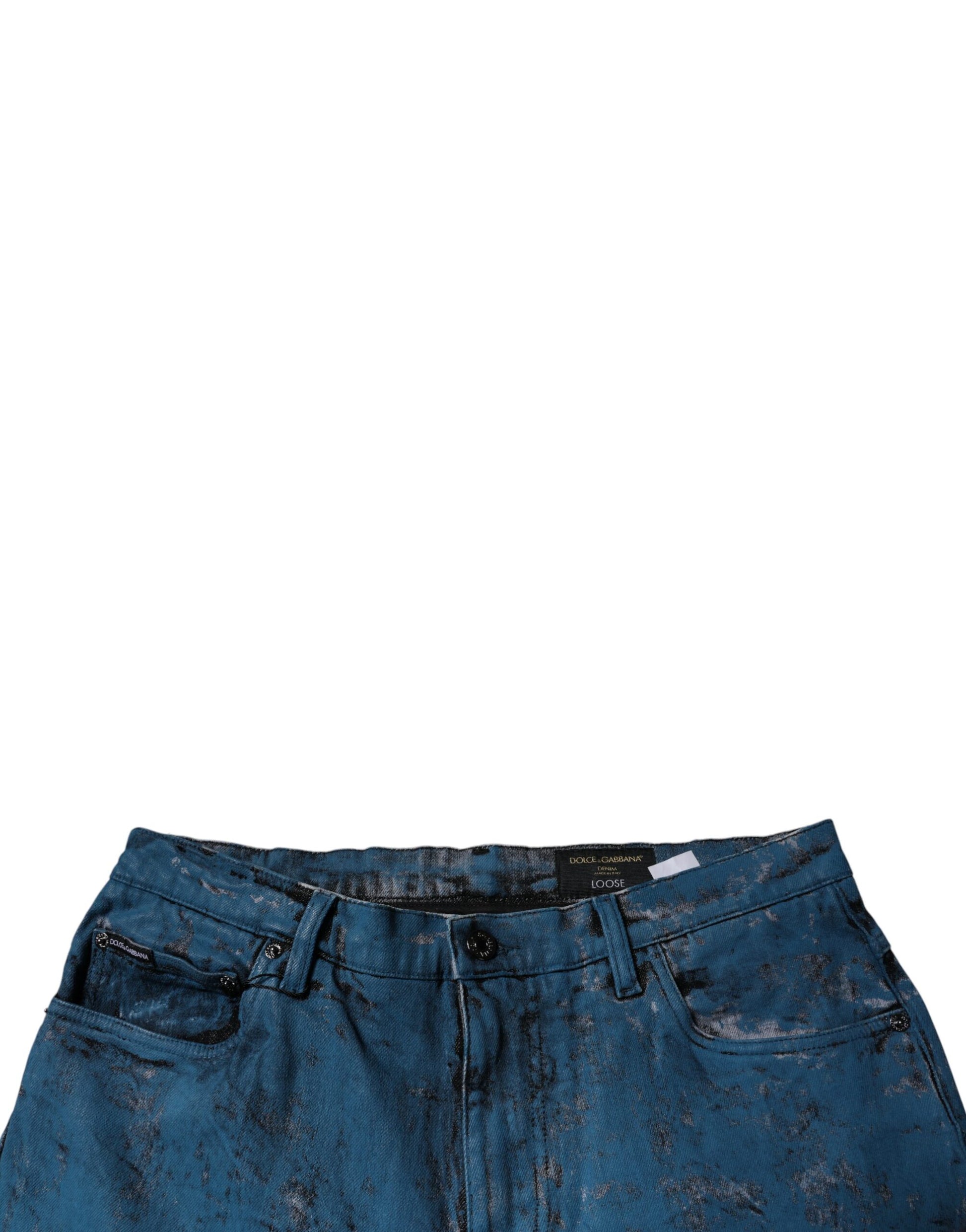 Blue Tie Dye Cotton Skinny Men Denim Jeans-Dolce & Gabbana-LabelTerrace.com