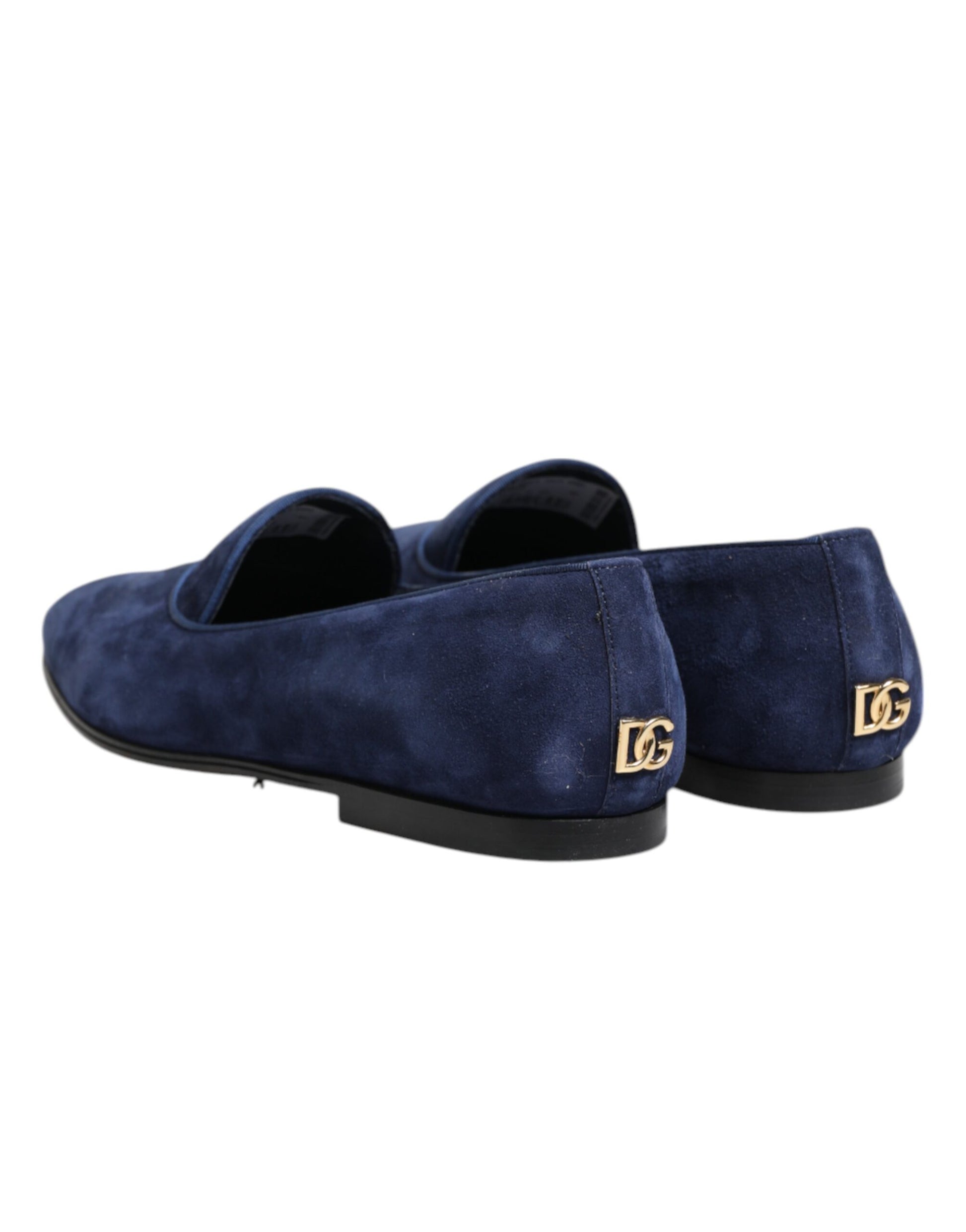 Blue Velvet DG Logo Loafers Formal Shoes-Dolce & Gabbana-LabelTerrace.com