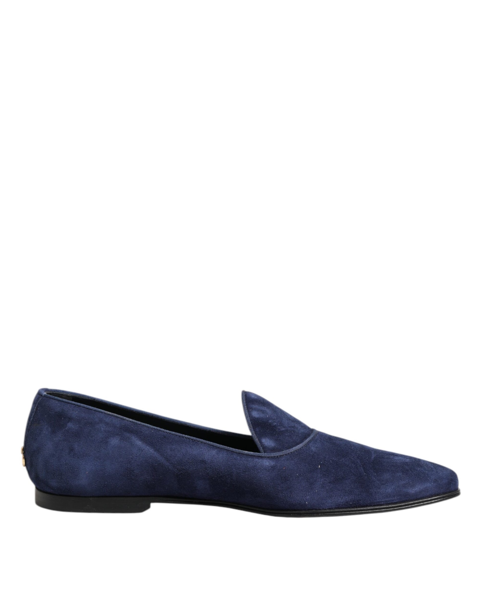 Blue Velvet DG Logo Loafers Formal Shoes-Dolce & Gabbana-LabelTerrace.com