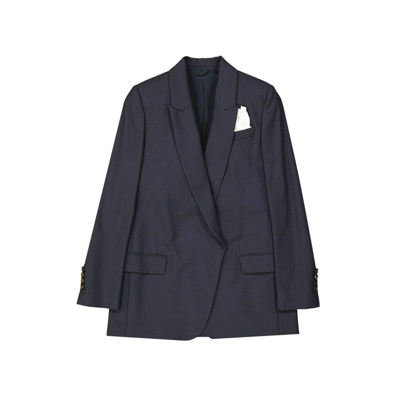 Blue Virgin Wool Jackets And Coat