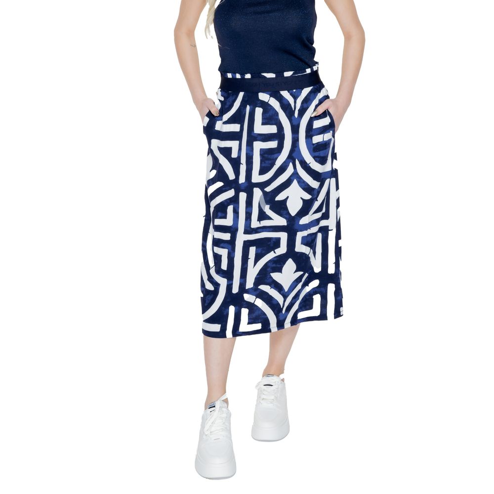 Blue Viscose Long Skirt-Street One-LabelTerrace.com