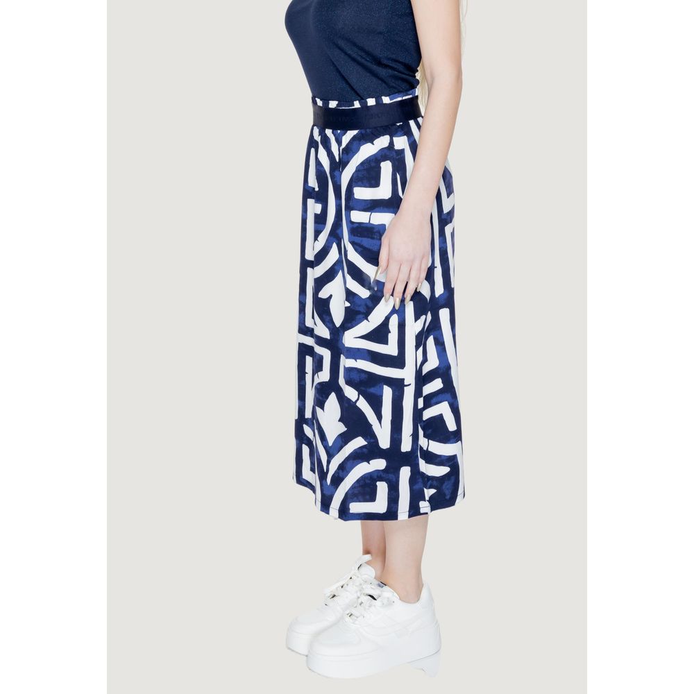 Blue Viscose Long Skirt-Street One-LabelTerrace.com