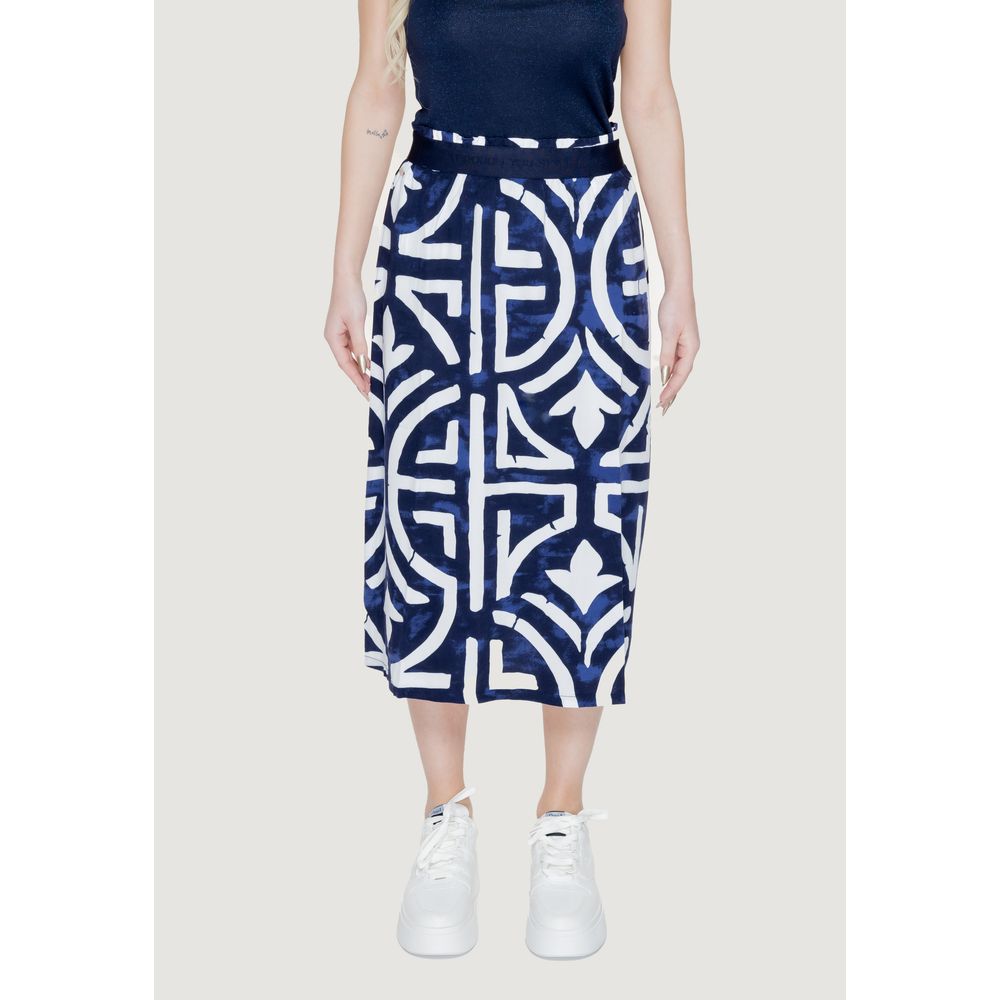Blue Viscose Long Skirt-Street One-LabelTerrace.com