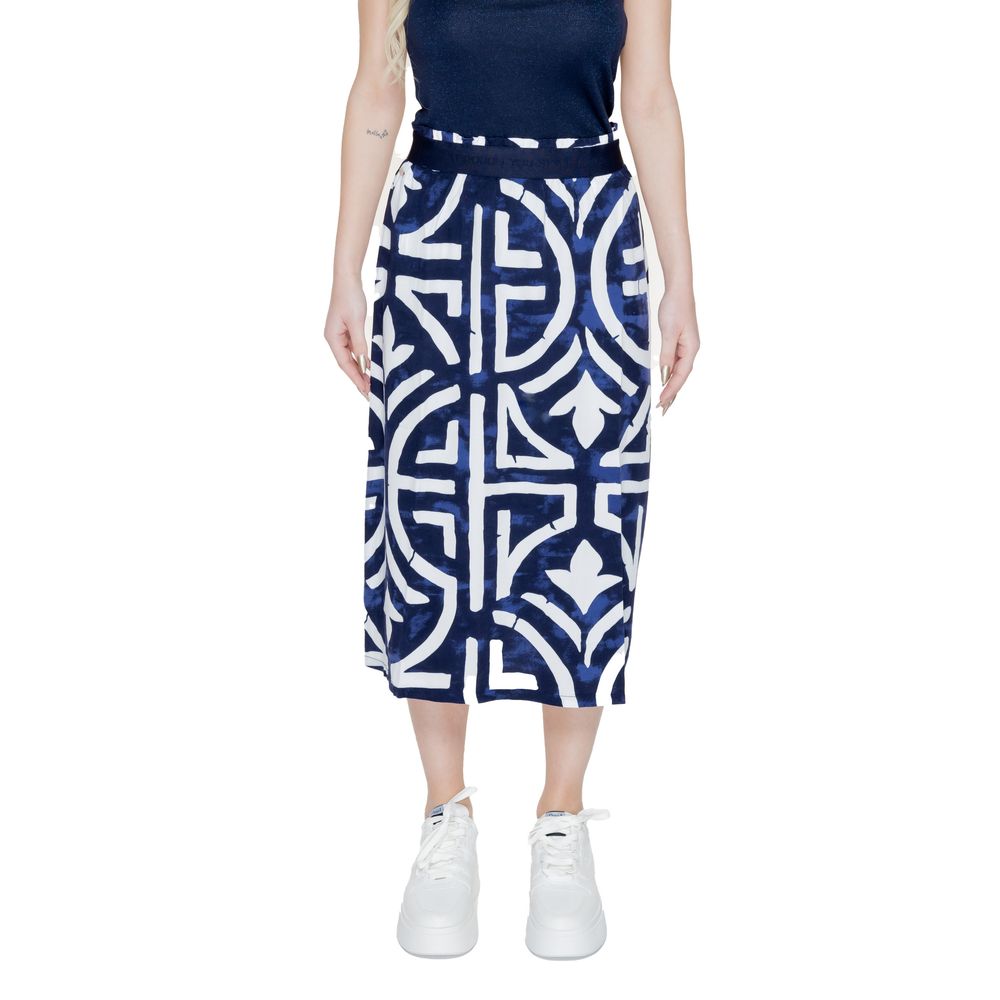 Blue Viscose Long Skirt-Street One-LabelTerrace.com