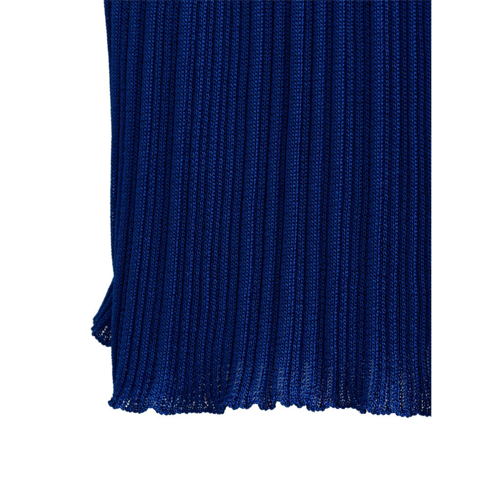 Blue Viscose Midi Skirt