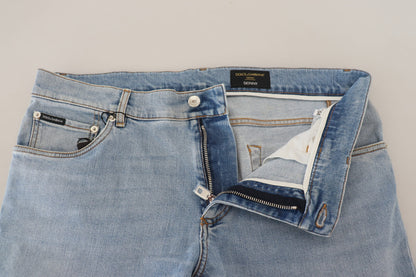 Blue Wash Slim Fit Cotton Denim Jeans