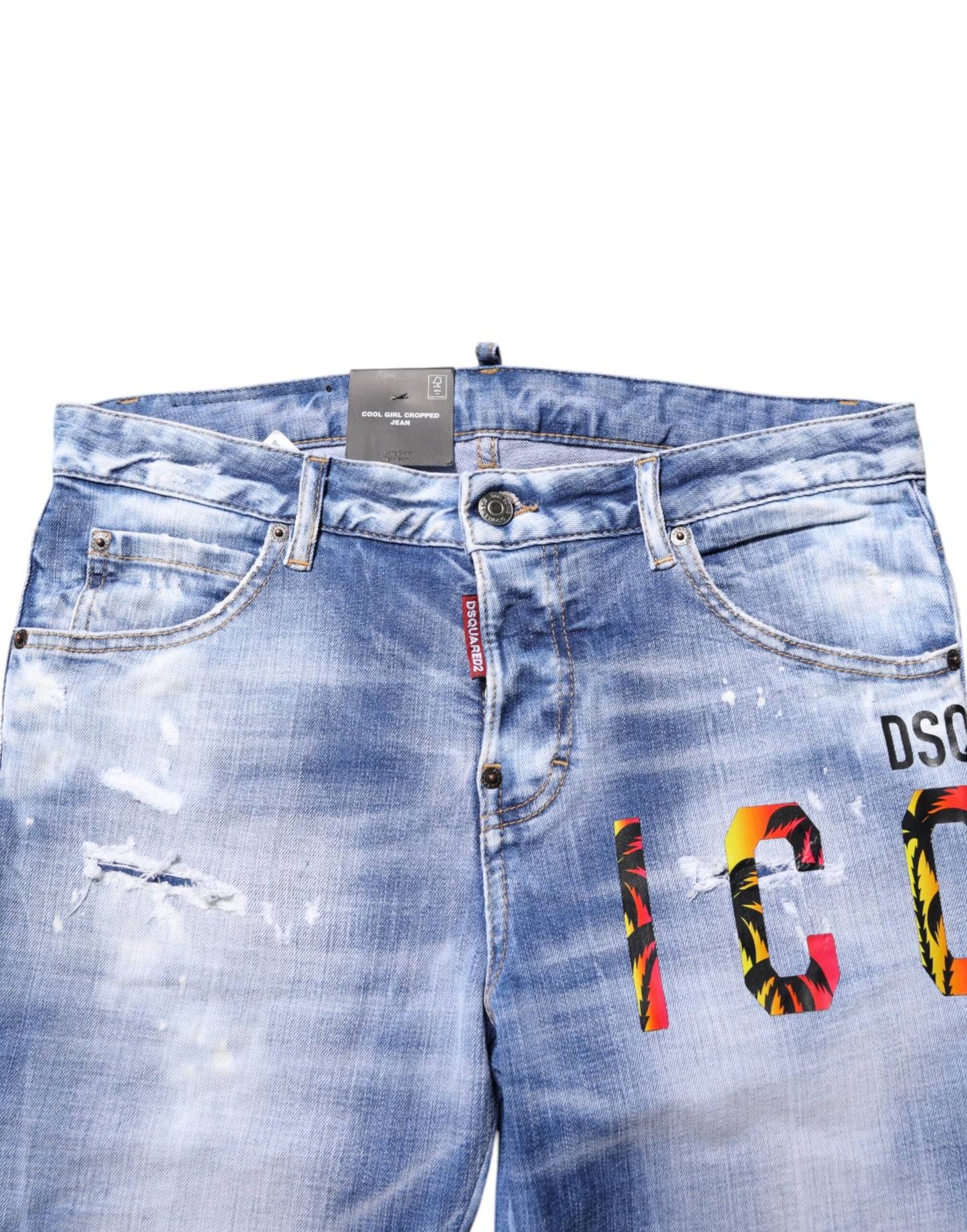 Blue Washed Cotton Mid Waist Skinny Denim Jeans-Dsquared²-LabelTerrace.com