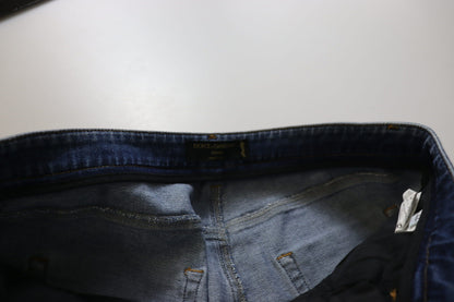 Blue Washed Cotton Skinny Low Waist Denim Jeans