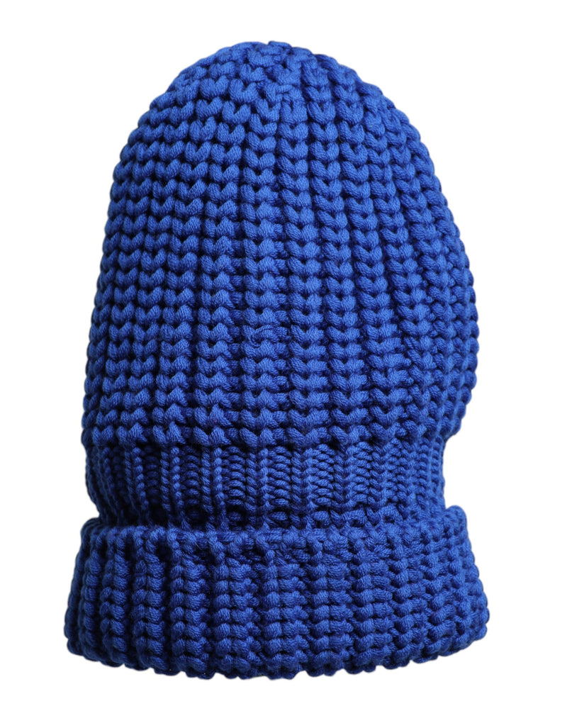 Blue Wool Knitted Winter Beanie Hat-Dolce & Gabbana-LabelTerrace.com