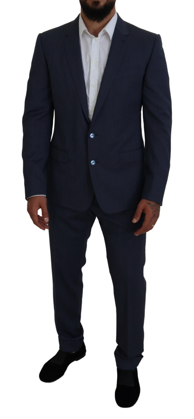 Blue Wool MARTINI 2 Piece Slim Fit Suit-Dolce & Gabbana-LabelTerrace.com